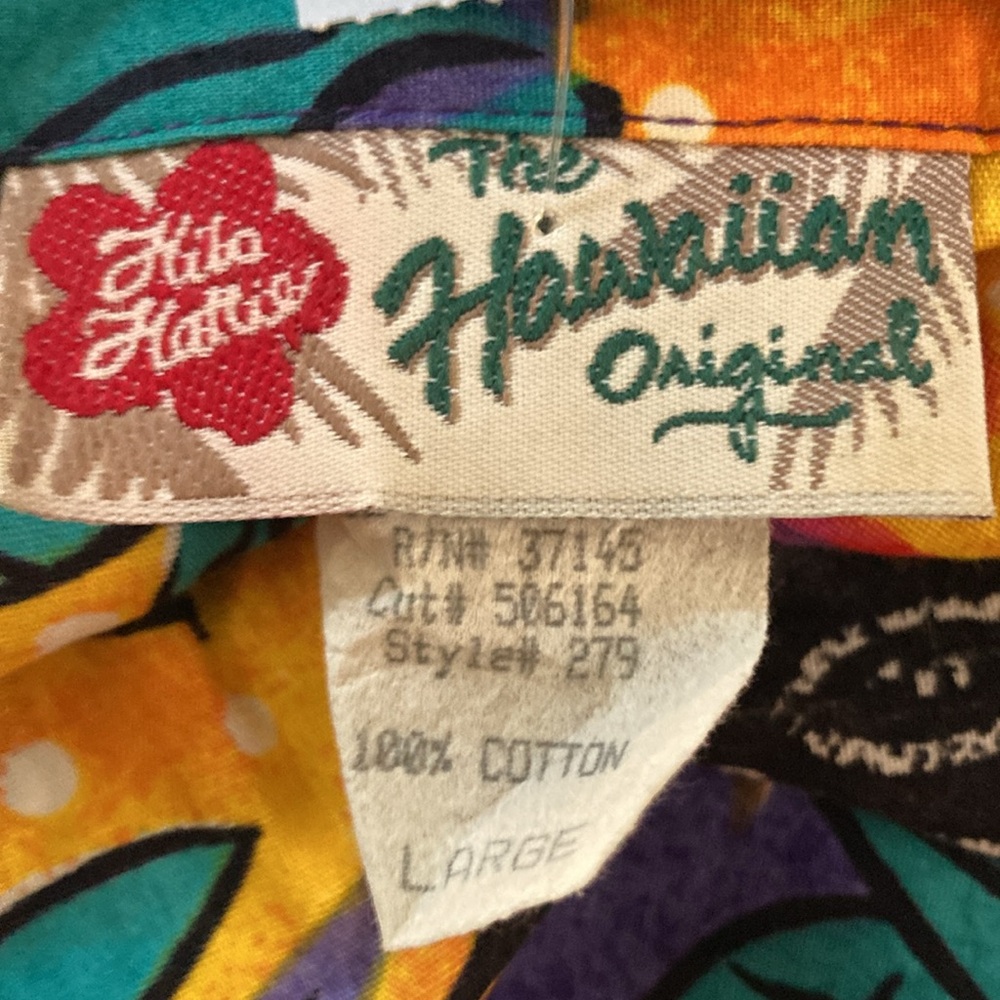 Vintage Hilo Hattie Hawaii Large front tie midriff crop Top 25-194-1 - Picture 7 of 7